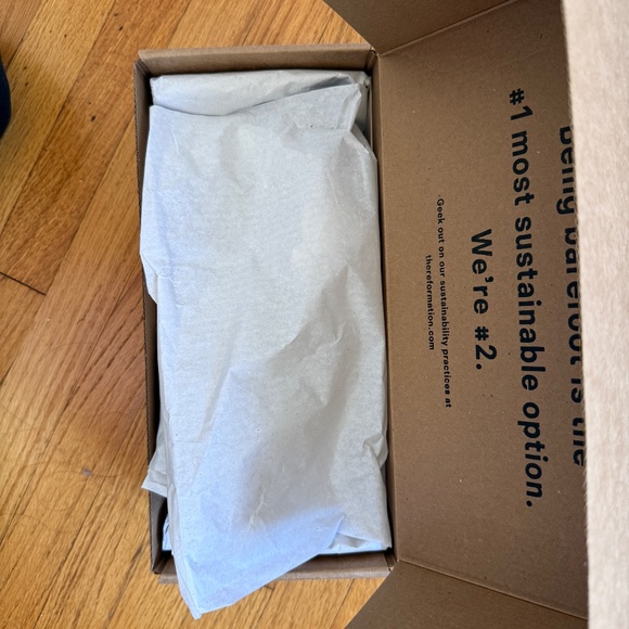 Reformation Waldena Mule Mist Satin Scallop Shell Size 9 LIKE NEW - Picture 7 of 10